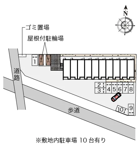 ★手数料０円★かすみがうら市稲吉２丁目　月極駐車場（LP）